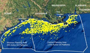 Gulf of Mexico Map Oil Rigs Map