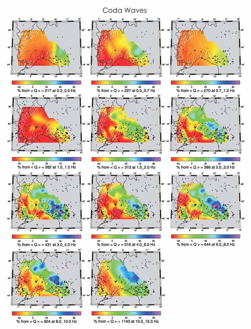 2D Coda-Wave Attenuation Tomography in Northern Italy.