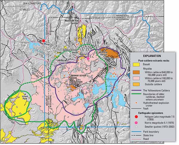 Fig. 2. Yellowstone sits on top of three overlapping calderas.